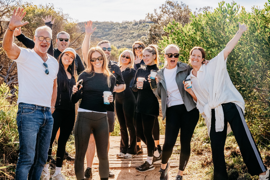 The Core Studios team on a morning walk